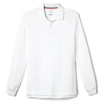 Long Sleeve Polo — White